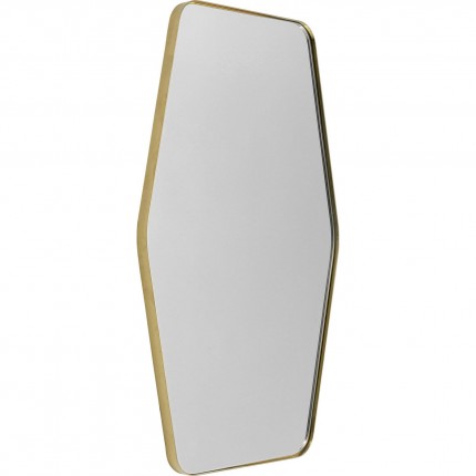 Miroir Curve hexagone laiton 94x64cm Kare Design