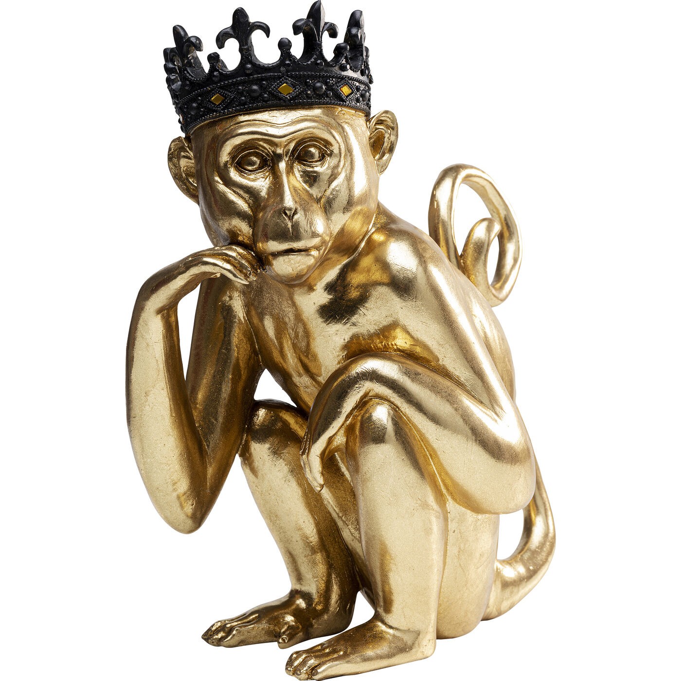 Déco singe roi assis doré Kare Design