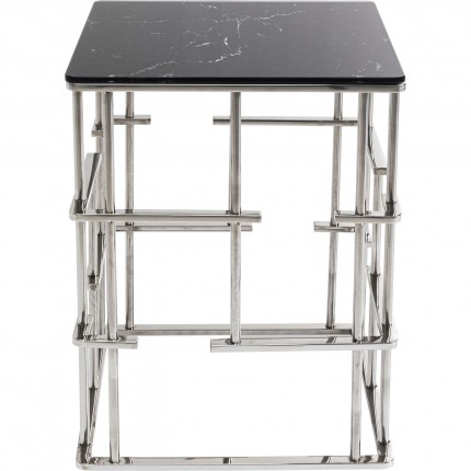 Table d'appoint Rome 40x40cm noir et argent Kare Design
