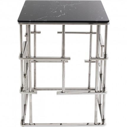 Table d'appoint Rome argenté 40x40cm Kare Design