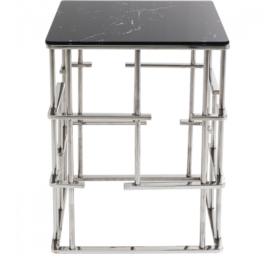 Table d'appoint Rome argenté 40x40cm Kare Design