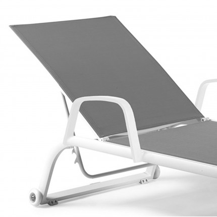 Recamiere with armrests Zaragoza white and grey Gescova