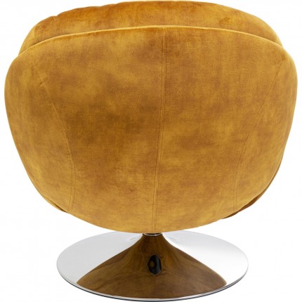 Fauteuil pivotant Cosy velours ocre Kare Design