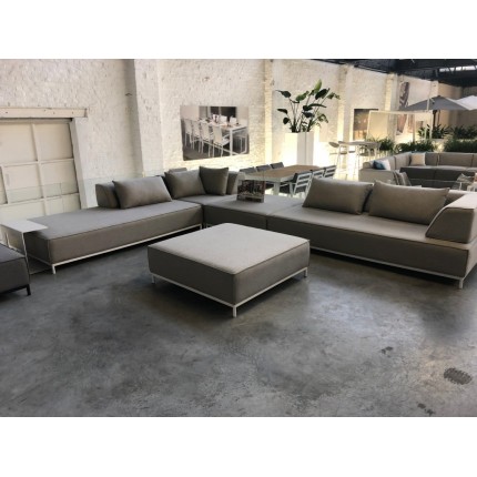 Outdoor corner sofa element Avenatti grey and white Gescova