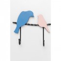 Portemanteau mural oiseaux multicolores 79cm Kare Design