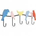 Portemanteau mural oiseaux multicolores 79cm Kare Design