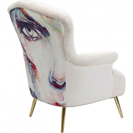 Fauteuil visage femme crème Kare Design