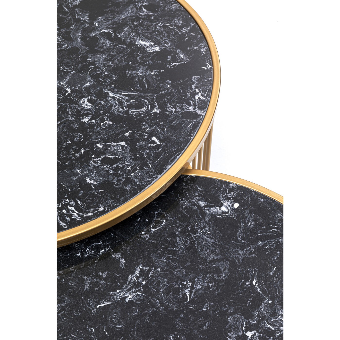 Tables basses Roma set de 2 noires et dorées Kare Design