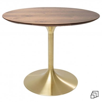 Table Invitation noyer & laiton Kare Design
