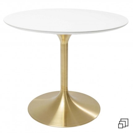 Table Invitation blanche & dorée Kare Design