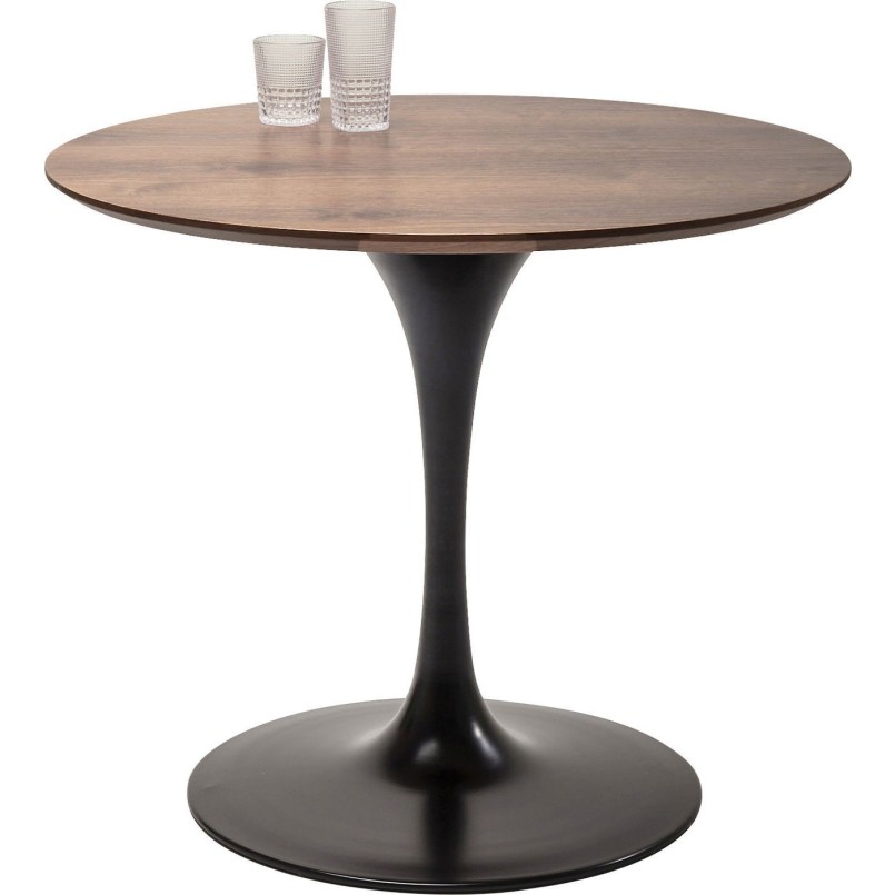 Table Invitation noyer & noir 90cm Kare Design