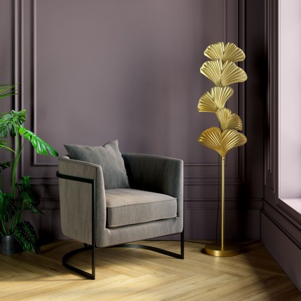 Lampadaire feuilles de ginkgo dorées 160cm Kare Design