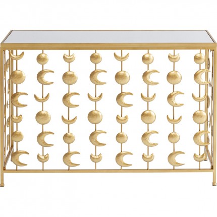 Console lunes dorées 107x76cm Kare Design