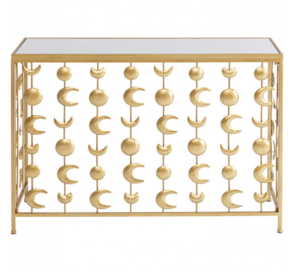 Console lunes dorées 107x76cm Kare Design