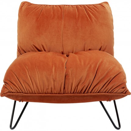 Fauteuil Port Pino velours orange Kare Design