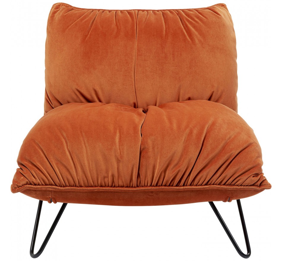 Fauteuil Port Pino velours orange Kare Design