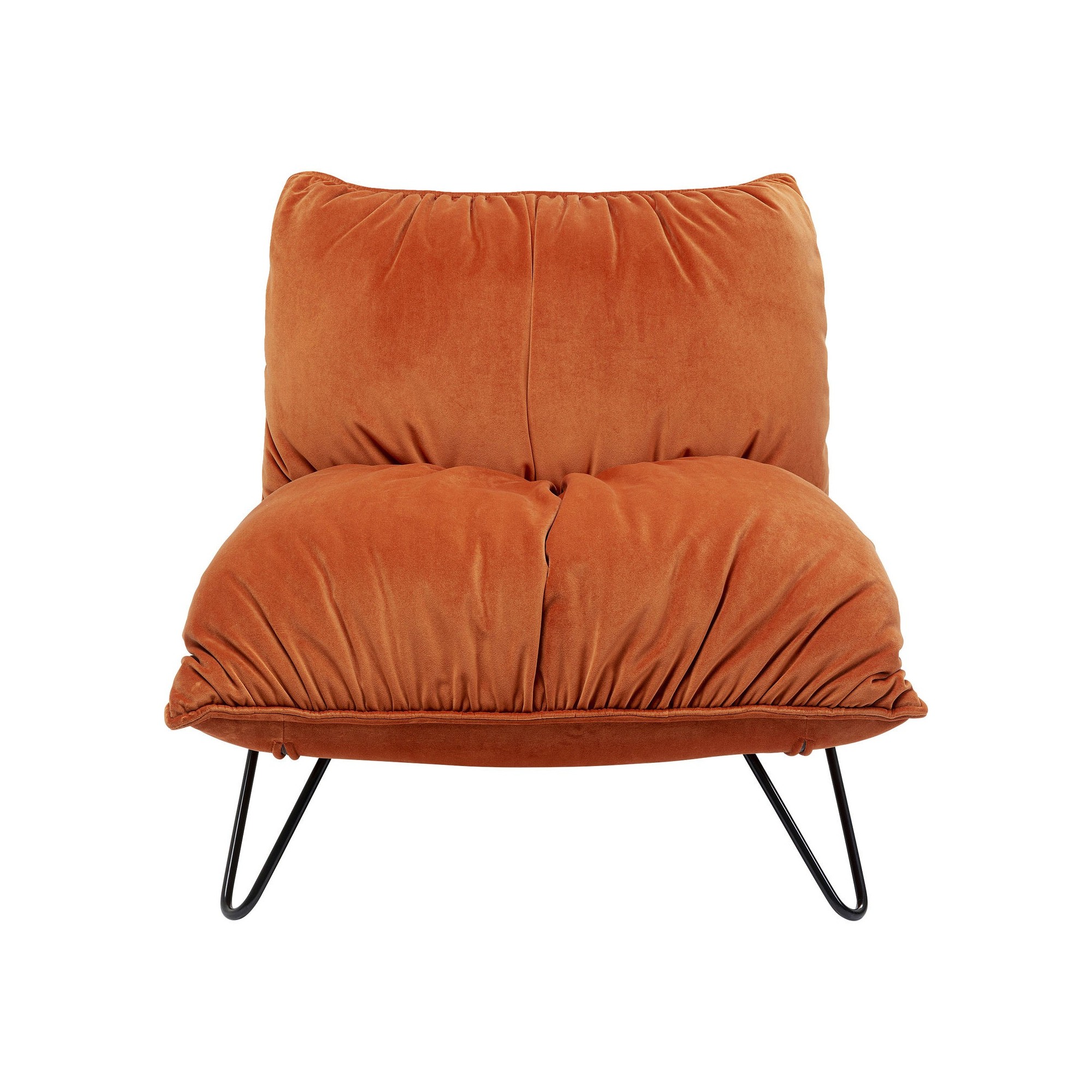 Fauteuil Port Pino velours orange Kare Design