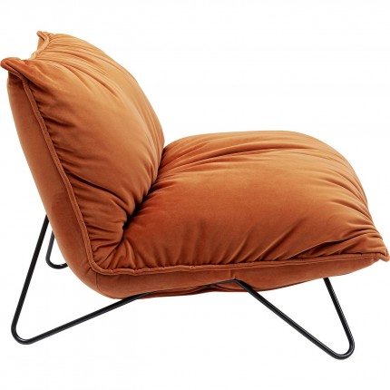 Fauteuil Port Pino velours orange Kare Design