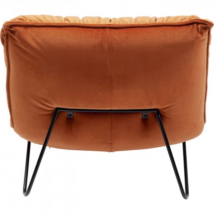 Fauteuil Port Pino velours orange Kare Design