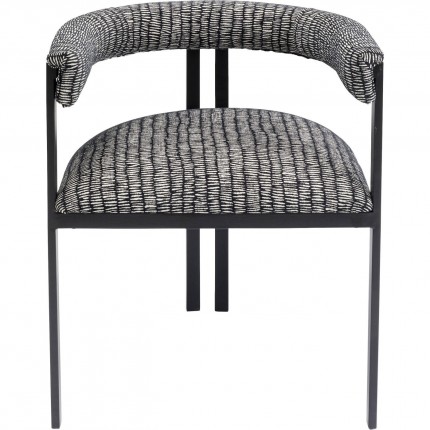 Chaise avec accoudoirs Paris noire Kare Design