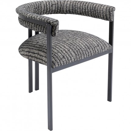 Chaise avec accoudoirs Paris grise et noire Kare Design