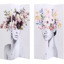 Paravent femmes fleurs blanc Kare Design