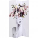 Paravent femmes fleurs blanc Kare Design