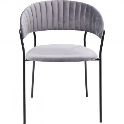 Chaise avec accoudoirs Belle velours gris Kare Design