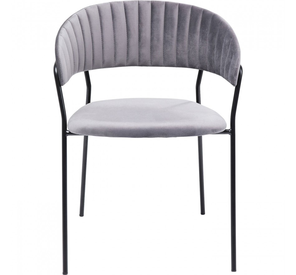 Chaise avec accoudoirs Belle grise Kare Design