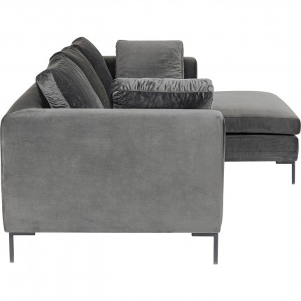 Canapé d'angle Gianna 270cm droite velours gris Kare Design