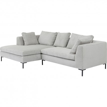 Canapé d'angle Gianna Cord 290cm gauche gris Kare Design