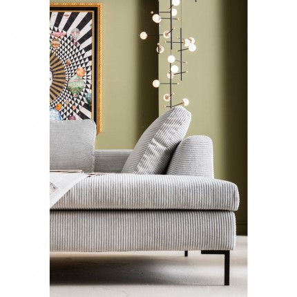 Canapé d'angle Gianna Cord 290cm droite gris Kare Design