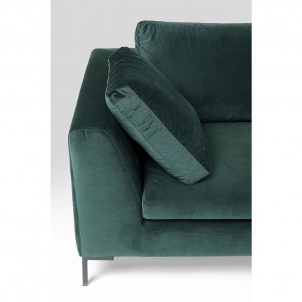 Canapé d'angle Gianna 270cm droite velours vert foncé pieds acier Kare Design