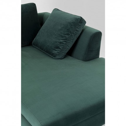Canapé d'angle Gianna 270cm droite velours vert foncé pieds acier Kare Design