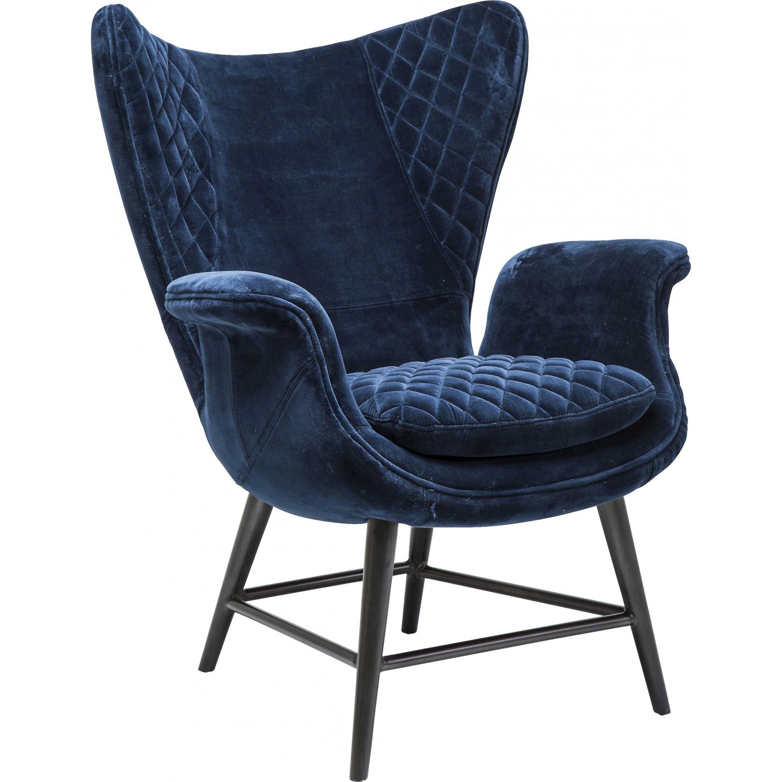 fauteuil design en velour bleu Tudor de chez Kare Design