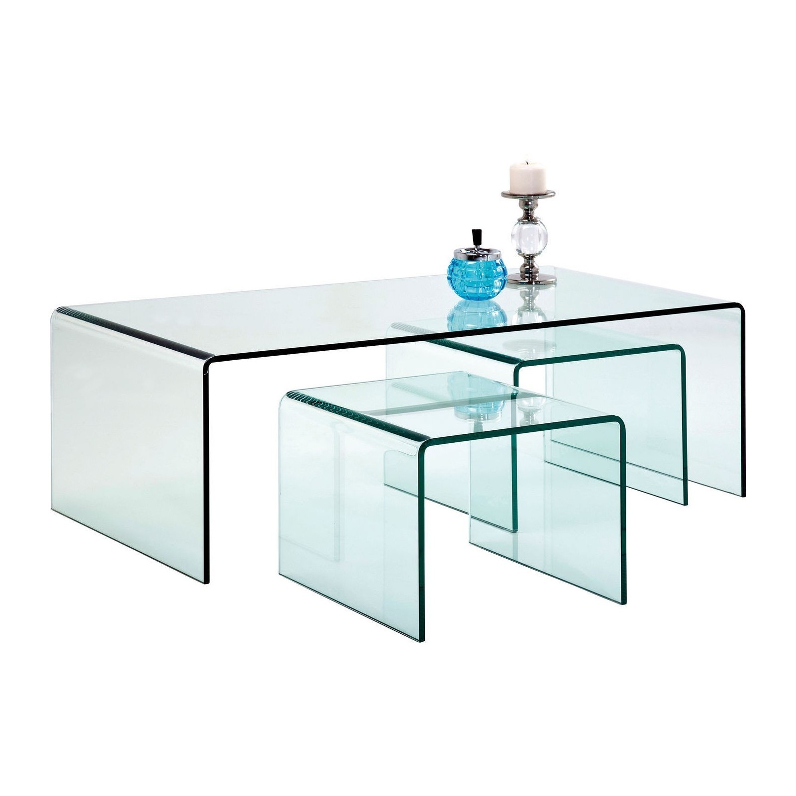 TABLE BASSE TRANSPARENTE CLEAR CLUB 3/SET KARE DESIGN